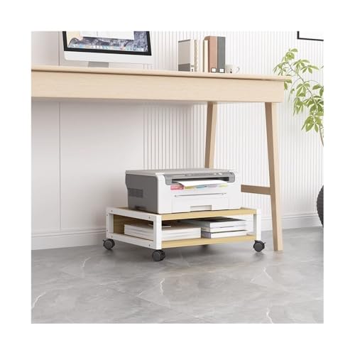 BENGAOTH-O Printer Stand, 2 Tiers Under Desk Printer Stand Small and Short Rolling Movable Printer Desk with 4 Wheels & Lock Mechanism Office Printer Shelf for Mini 3D Printer