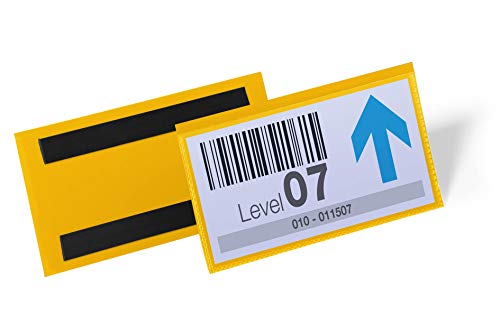 Durable Magnetic Document Pouch 150 x 67 mm, Pack of 50 Pieces, Yellow