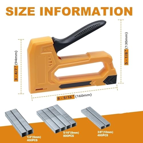 Professional Heavy Duty Stapler Nail Gun Light Duty Staple Gun for Woodworking Manual Nail Gun with 1600pcs Staples