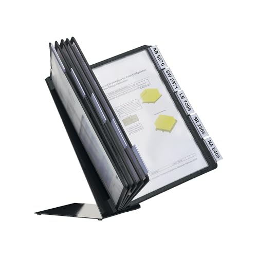 Durable VARIO Desktop Reference System, 10 Double-Sided Panels, Black