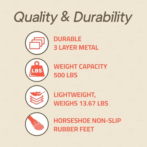 Blue 3 Step Stool Foldable – Heavy-Duty Foldable Step Stool for Adults, 500 lbs Capacity, Anti-Slip Feet & Wide Steps, Sturdy Steel Frame, Lightweight & Space-Saving Design for Home, Kitchen & Garage