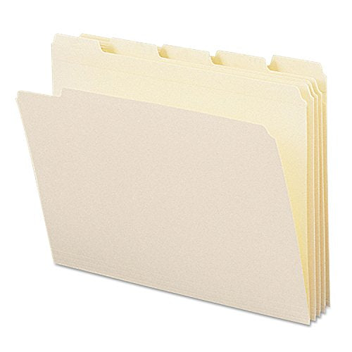 Smead File Folder, Reinforced 1/5-Cut Tab, Assorted Positions, Letter Size, Manila, 100 per Box (10356)