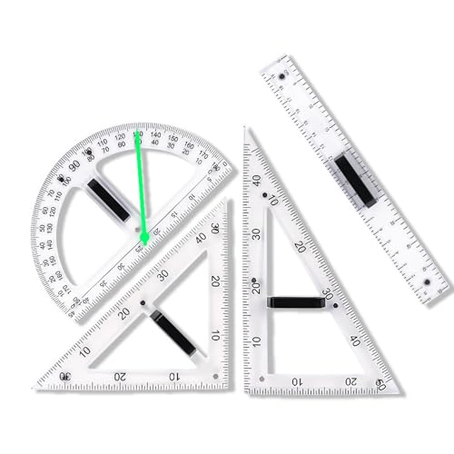 Magnetic Geometry Tool, School Supplies Protractor Compass Set, Teacher Multi Purpose Math Teaching Aids, Protractor Set, Magnetic Function May Vary with Blackboard Surface