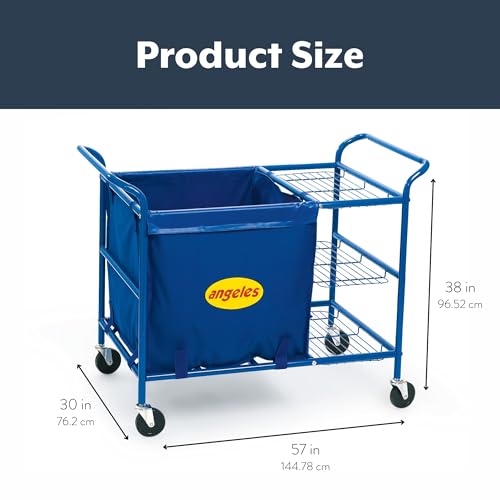 Angeles Mobile Ball Storage Cart, Sports Equipment Organizer for Preschools and Elementary Schools, Ball Cart with Wheels