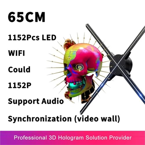 65CM Hologram Projector 1152Pcs/768pcs LED WiFi Hologram 3D Holographic Projector Fan Display Holographic Advertising Light(UHD 65CM 1152pcs LED)