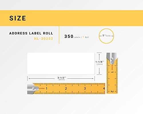 HouseLabels Compatible with Dymo 30252 Labels, 1-1/8" x 3-1/2"