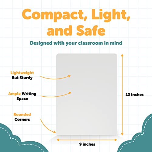 Dry Erase Lapboards - Student Single Sided Whiteboards - 25 Pack - 9" x 12"