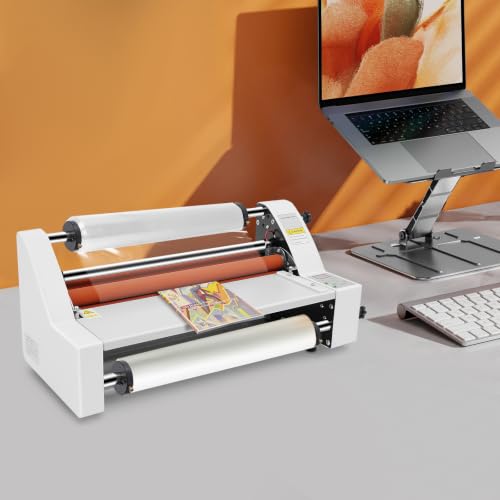 V350 Hot Cold Roll Laminator 110V Adjustable Digital Display Single & Dual Sided Laminator Electronic Temperature Control Laminating Machine 13.78inch Laminating Width