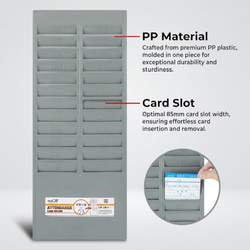 Time Cards Rack with 50-Pocket, Wall Mounted Time Card Holder