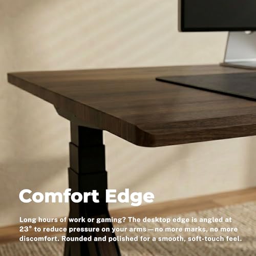 Dezctop Revon Elite Adjustable Standing Desk, 47x31.5in, Walnut