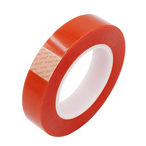 GENNEL 30mm x 25M (1.2" x 82ft) Clear Double Sided Strong Adhesive PET Tape