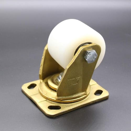 75mm Casters Heavy Duty Castor Wheels 2000kg Industrial Swivel Castors with Brake Low Center of Silent Nylon Iron Core Double Bearing 4 Pcs