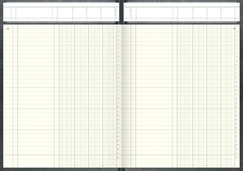 König & Ebhardt 8611043/Column Account Book A4 with Header 4 Columns, 32 Lines, 80g/m², 144 Blatt Thread Binding with Page Count)
