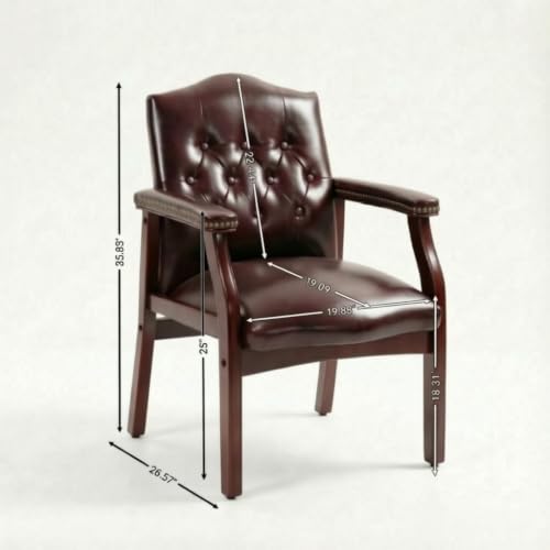 Clyrava Burgundy Office Reception Chairs, Leather Guest Chair