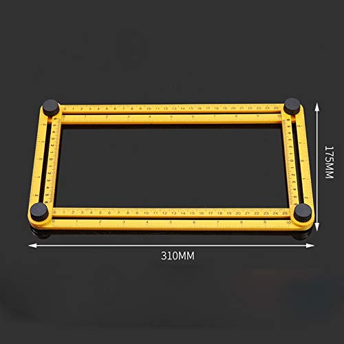TEOYETTSF 1Pcs Professional Template Tool Angle Ruler Measuring Protractor Activity Four-fold Ruler with Metric Inch Scale(D)