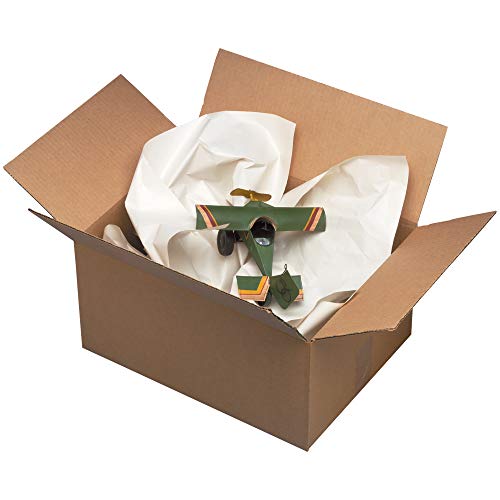 BOX USA White/Gold Crinkle Paper Filler (10lb Case) - Shredded Paper for Basket Stuffing, Shipping, Packaging, Confetti, Crafts & Holidays - Crinkle Cut