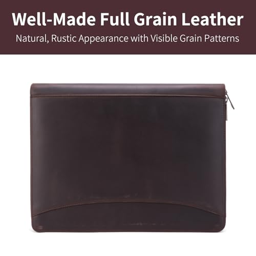 Geslun Personalized 3 Ring Leather Portfolio for 8.5 x 11" Legal Pad