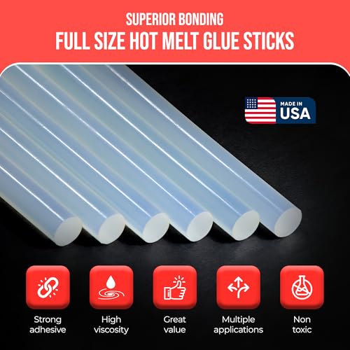 GlueSticksDirect Full Size Hot Melt Glue Sticks for Glue Gun - Bulk 4in Teal - Great for Art Craft Repairs & Compatible w/Most Glue Guns - 7/16" X 4" (Approx 225 Sticks, 5lbs Pack) - Made in USA