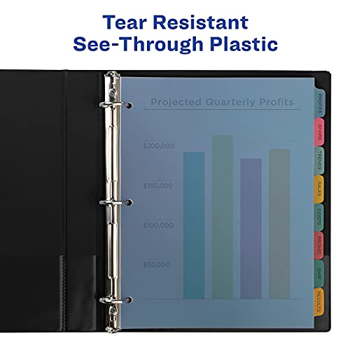 Index Maker Clear Label Punched Translucent Dividers Color: Multi, Tab Style: 5