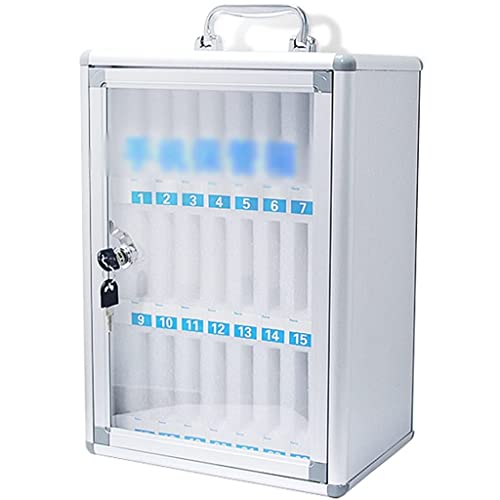 12/24/36 Bit Aluminum Alloy Pocket Chart Cell Phones Storage Cabinet for Cell Phones, Wall-Mounted with A Locked, Can Be Carried by Hand for Classroom Office Factory