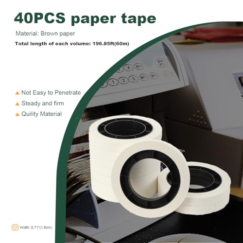 Atsoya 40 Rolls Money Straps 60m Paper Currency Bands Bill Wrappers for Bank