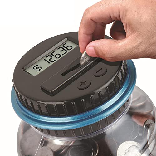 ASMEIR Large Capacity Electronic Piggy Bank Digital LCD Counting Coin Counter Bank Coin Money Saving Box for USD Euro Kids Adults Gifts (Color : Euro Type)