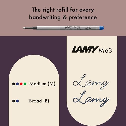 Lamy studio orion matt - rollerball pen in elegant metal barrel - with propeller-shaped clip & in line width M M 63 rollerball refill in black