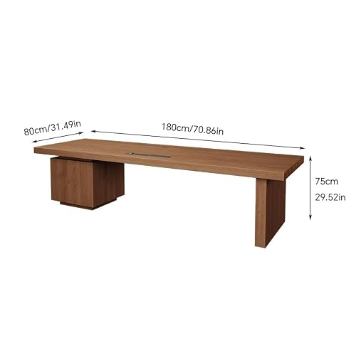 BGGJJ Computer Desk 180cm Solid Wood Study Furniture, Suitable for Home Living Room, Office, Conference Room Desk with Drawers(180cm)