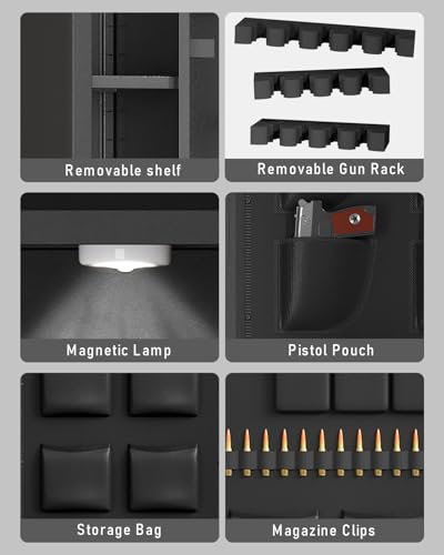 20-25 Gun Safe, 52" Biometric Gun Safe for Rifles and Pistols
