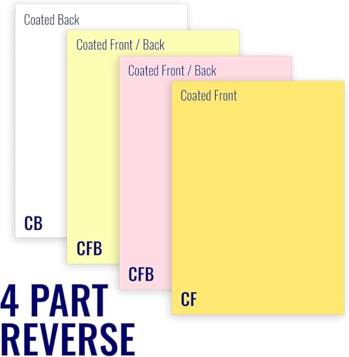 11 x 17 Excel One Carbonless Paper | 5 Reams - 2,500/Carton (4-Part Rev G/P/C/W)