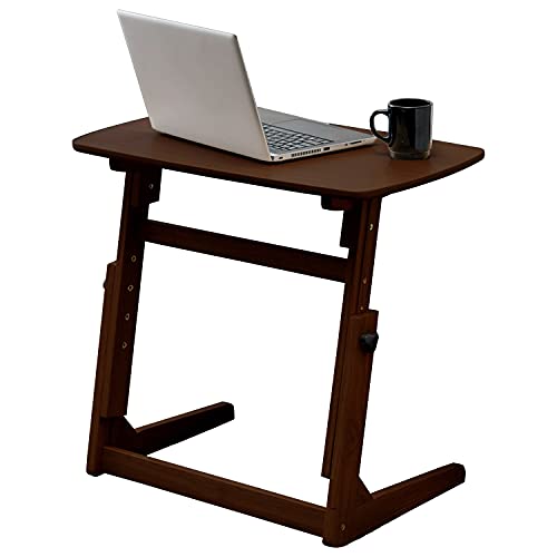 Hagiwara VT-7973DBR Side Table, Sofa Table, Computer Table, PC Desk, 4 Adjustable Heights, Studying, Work from Home, Telework, Reduces Side Shake, Width 25.6 inches (65 cm), Dark Brown