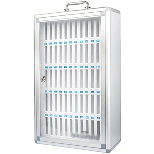 48/60 Bit Aluminum Alloy Pocket Chart Cell Phones Storage Cabinet for Cell Phones, Wall-Mounted with A Locked, Can Be Carried by Hand for Classroom Office Factory