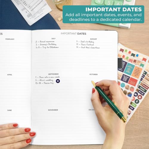 Clever Fox Budget Planner, Monthly Bill Tracker Book 8.3"x11" Black