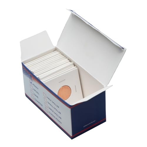 Coin Shield 1000 Penny 2x2 Cardboard Coin Flips with Mylar Windows Archival Safe Cent