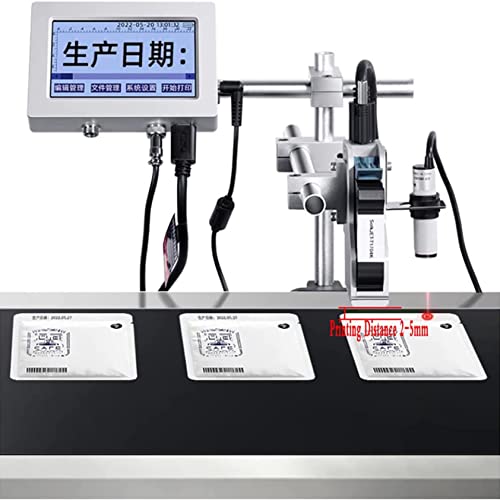 KUYBTU Inkjet Printer, 12.7/25.4Mm Commercial Portable Small Printer Inkjet Coder, Automatic Coding Machine Online Assembly Line Production Date Batch Number Printer Barcode Pat-25.4MM