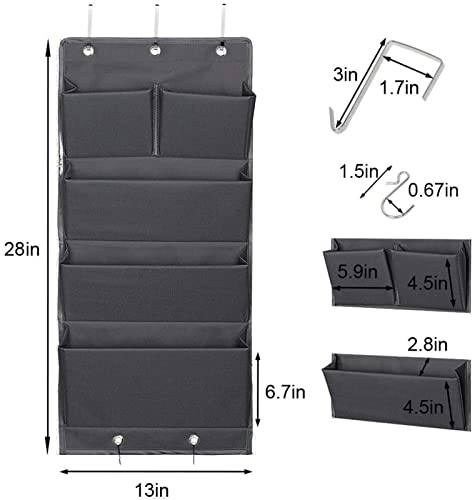 Magazine Holder File Rack Household Hallway Wall-Mounted Storage Rack Office Office Supplies Folder Document Holder 5 Pockets with Metal Hooks Magazine File Holder