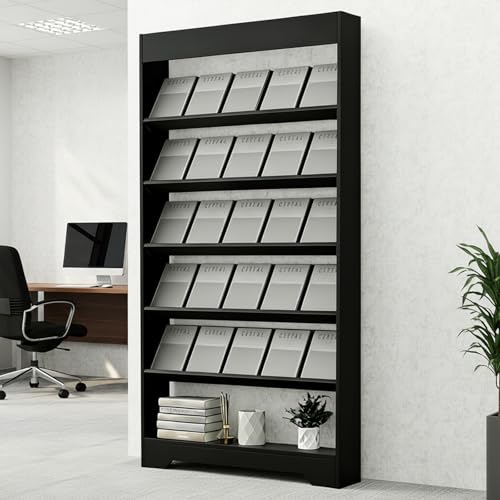 LHIUGE 4-Layer Brochure Display Rack,Freestanding Wooden Magazine Rack,Standing Literature Display Rack Brochure Holder for Home, Office, Retail Display