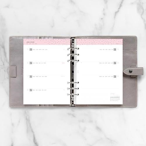 Filofax Calendar Diary Refill, A5 Size, Week-to-View, Confetti Minimal Diary Pack, Multilingual: Five Languages, 2026 (C68591-26)