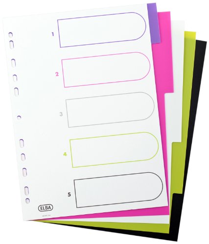 Elba Plastic tab dividers 5-teilig 20 Register Multi-Coloured