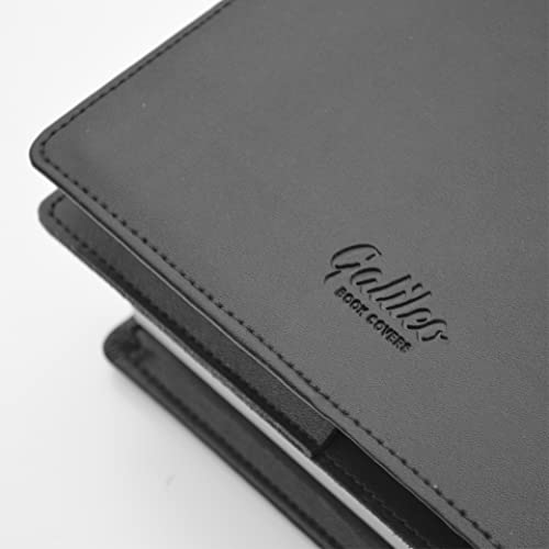 GALILEO® Genuine Leather Double AA Big Book Cover & 12 Steps & 12 Traditions | Medallion Holder | Perfect Gift | Alcoholics Anonymous (Genuine Leather, Black/Serenity Prayer)