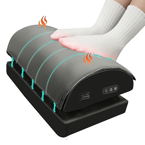 Snailax Foot Rest Under Desk, Heated Footrest with Vibration, Feet Warmer