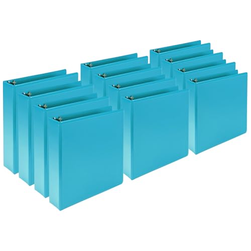 Samsill Plant-Based 2 Inch Durable Round Ring, View Binder, Eco-Friendly, USDA Certified Biobased, 12-Pack, Turquoise