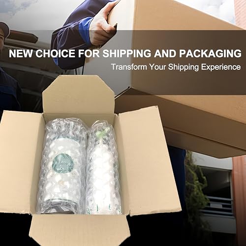 Hijelyn Inflatable Bubble Cushioning Wrap Roll Heavy Duty Bottle Shipper Protector Sleeve 12"x164' Large Size Air Bubbles Packing Supplies for Fragile Items, Air Pillows for Shipping Moving Packaging