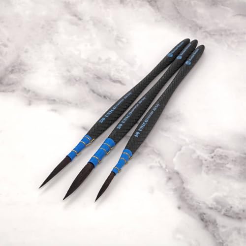 Borciani e Bonazzi Infinito Synthetic Quill Liner Watercolor Brush - Size # 4x0 w/Patented Hidro Hair - Watercolor Artist Brushes - Non-Slip, Anti-Roll Handle - Handcrafted in Italy