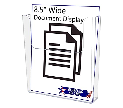 Marketing Holders File Catalog Rack Wall Mount 8.5" w Pamphlets Magazine Literature Display Clear Acrylic