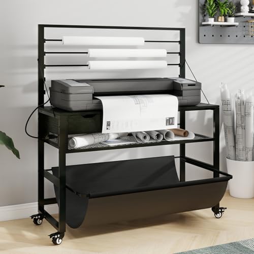 Natwind Wide Format Printer Stand, Plotter Workbench Table,Black