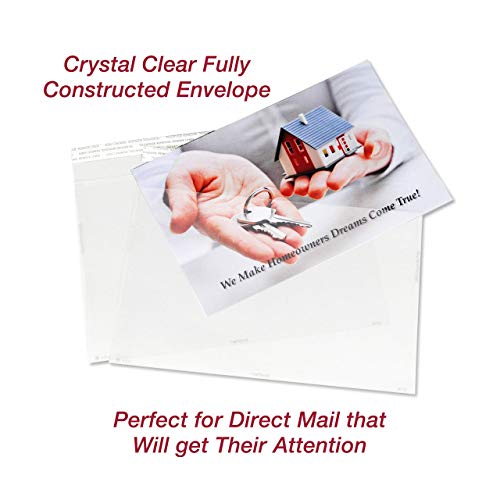 Envelope Crystal Clear Booklet Style 6" x 9", Permanent Tape (5.5″ x 8.5″ Insert Size) Holds Booklets, Catalogs and Brochures. - Box of 500