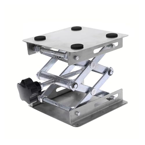 UWYTGF Laboratory Lifting Platform Stand Rack Scissor Jack Bench Lifter Table Lab 100X100Mm Stainless Steel for Scientific Experiment Easy Lift