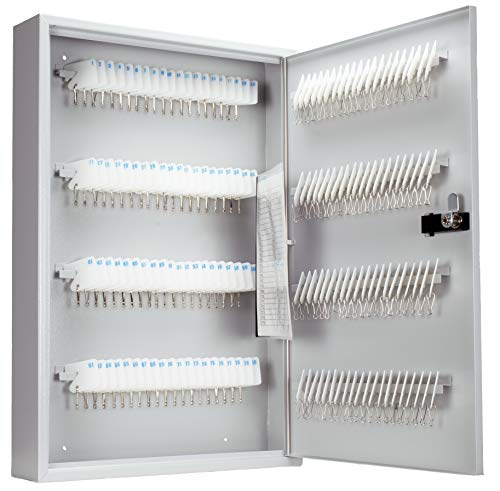 Barska Steel 160 Key Safe Cabinet with Combination and Key Lock Box, Grey