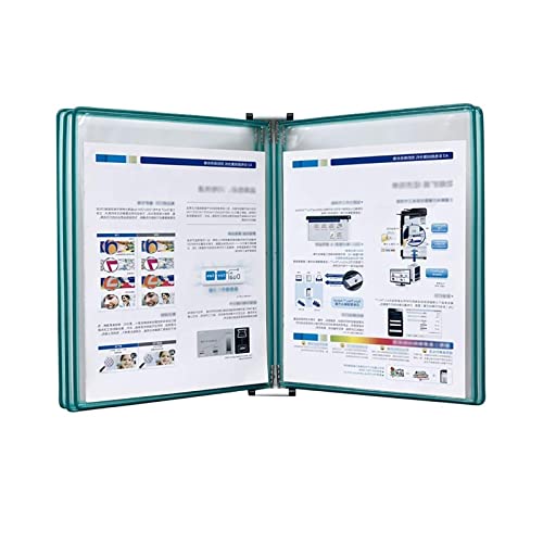 GFSGHZZ Wall Mount Reference Organizer - Catalog Display Rack, with 5 Display Pockets Wall Mount Reference System, 10 Sheet Capacity Universal Pockets, Wall Display Folder Binder,Green